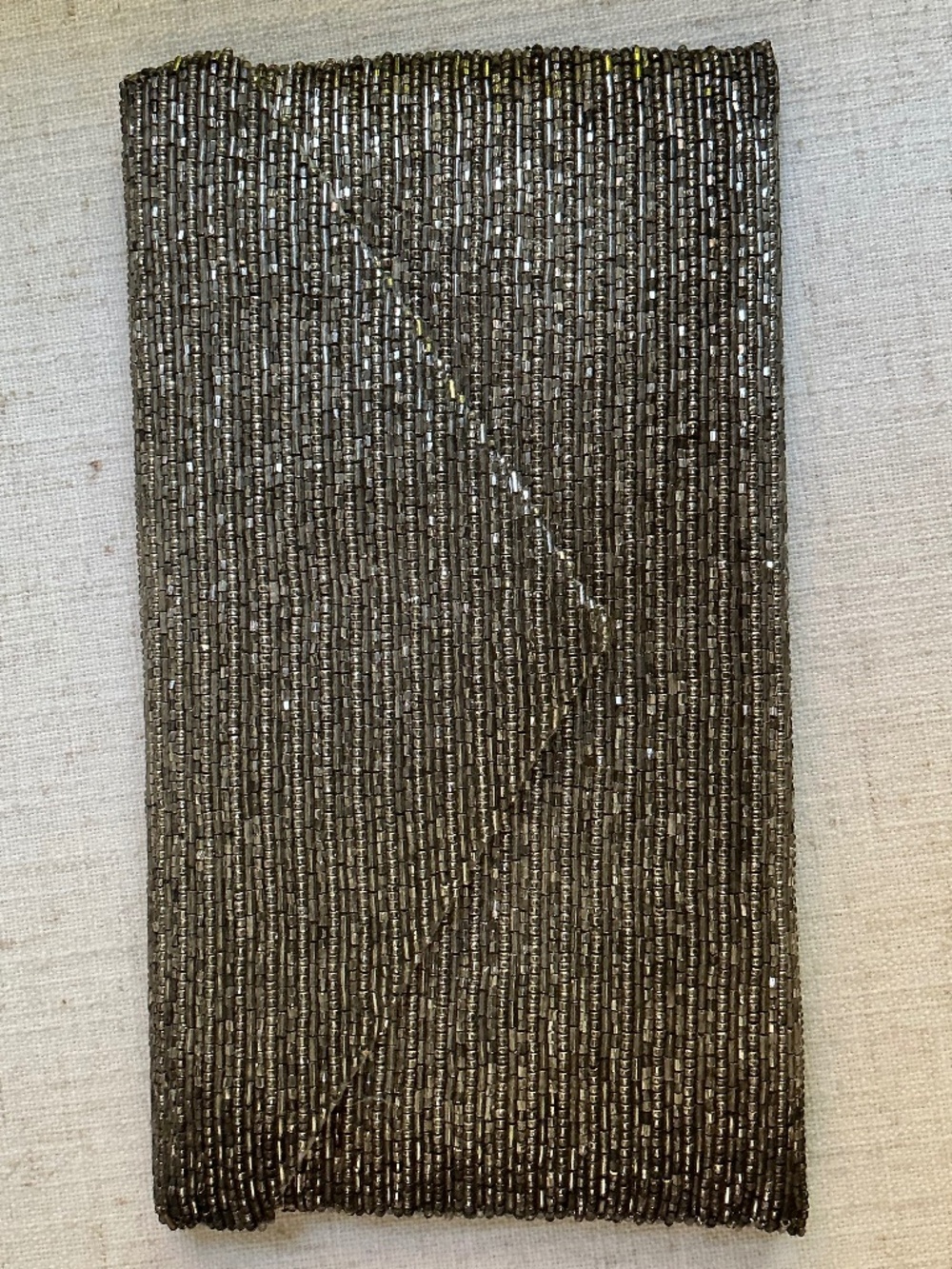 Moyna Beaded Evening Clutch Bag Metallic Champagne Silver Convertible Crossbody